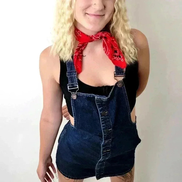 F21 Denim Jean Skirtalls / Overalls - S - Picture 6 of 8
